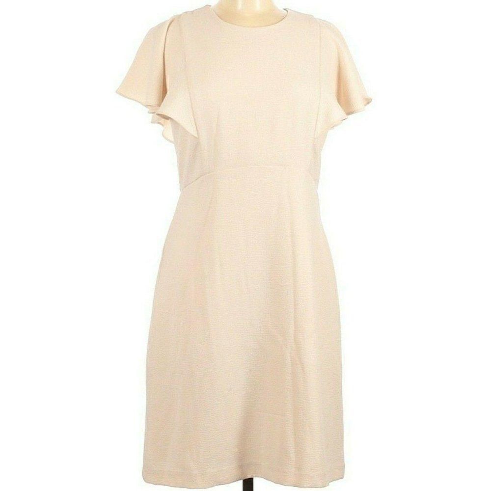 Sharagano Dress Flutter Sleeve Ivory Size 6 Wedding Occasion
